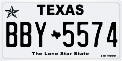 TX license plate BBY5574