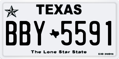 TX license plate BBY5591