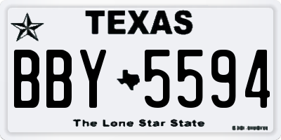 TX license plate BBY5594