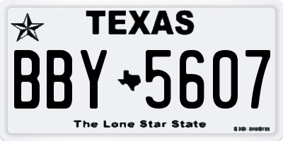 TX license plate BBY5607