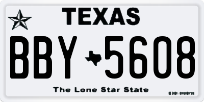 TX license plate BBY5608
