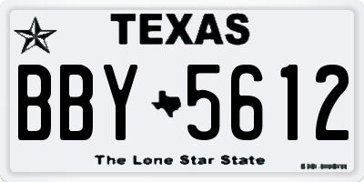 TX license plate BBY5612