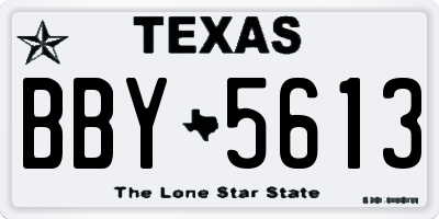 TX license plate BBY5613