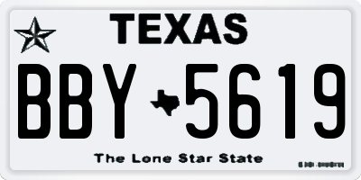 TX license plate BBY5619