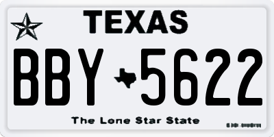 TX license plate BBY5622