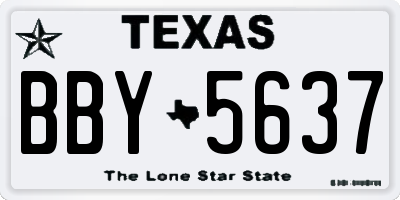 TX license plate BBY5637