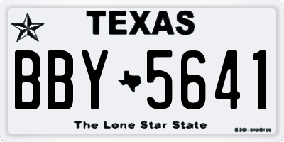 TX license plate BBY5641