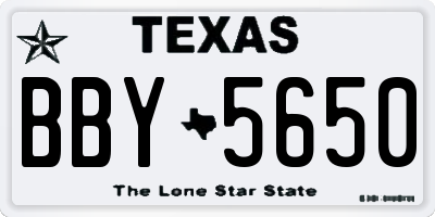 TX license plate BBY5650