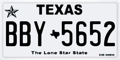 TX license plate BBY5652