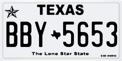 TX license plate BBY5653