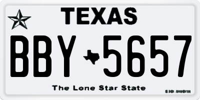 TX license plate BBY5657
