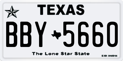TX license plate BBY5660