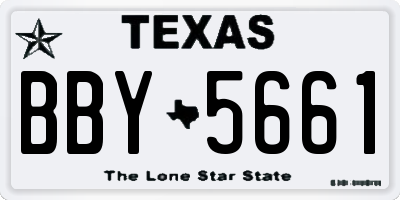 TX license plate BBY5661