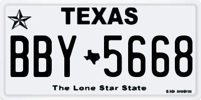 TX license plate BBY5668