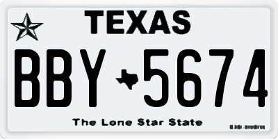 TX license plate BBY5674