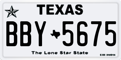 TX license plate BBY5675