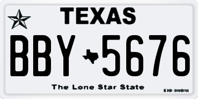 TX license plate BBY5676