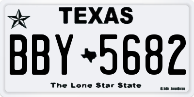 TX license plate BBY5682