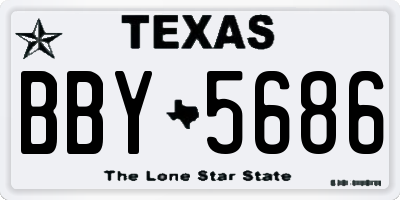 TX license plate BBY5686