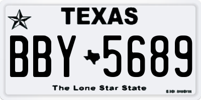 TX license plate BBY5689