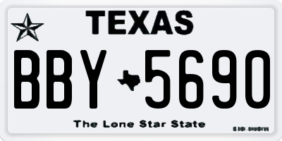 TX license plate BBY5690
