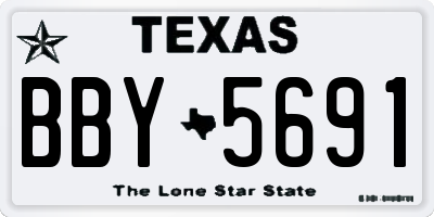 TX license plate BBY5691