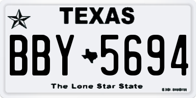 TX license plate BBY5694
