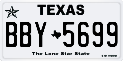 TX license plate BBY5699