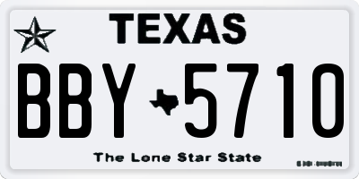 TX license plate BBY5710
