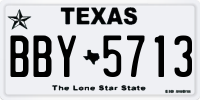 TX license plate BBY5713