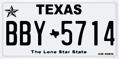 TX license plate BBY5714