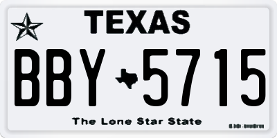 TX license plate BBY5715