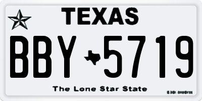TX license plate BBY5719