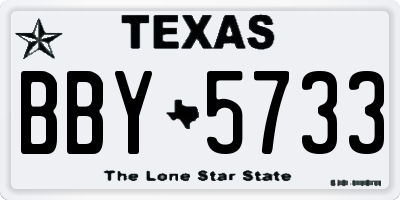 TX license plate BBY5733