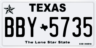 TX license plate BBY5735