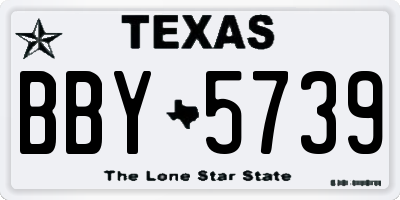 TX license plate BBY5739