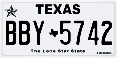 TX license plate BBY5742