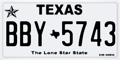 TX license plate BBY5743