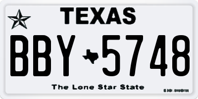 TX license plate BBY5748