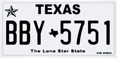 TX license plate BBY5751