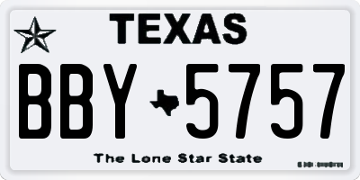 TX license plate BBY5757