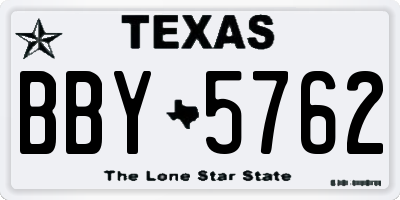 TX license plate BBY5762