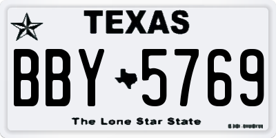 TX license plate BBY5769