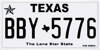 TX license plate BBY5776