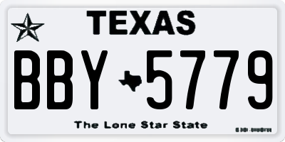 TX license plate BBY5779