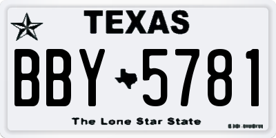 TX license plate BBY5781