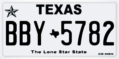 TX license plate BBY5782