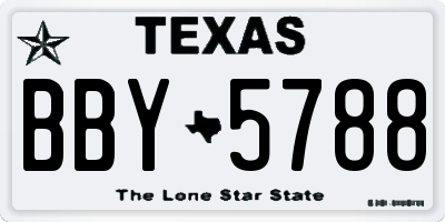 TX license plate BBY5788