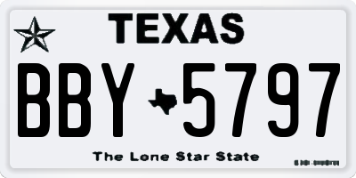 TX license plate BBY5797