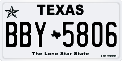 TX license plate BBY5806